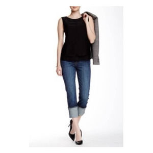 Kut From the Kloth Rolled Raw Cuff Boyfriend Denim Jeans Womens Sz 16